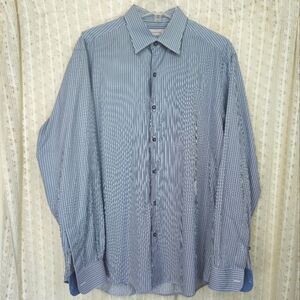 Ermenegildo Zegna Micro-Striped Cotton Button Down Shirt Size XL